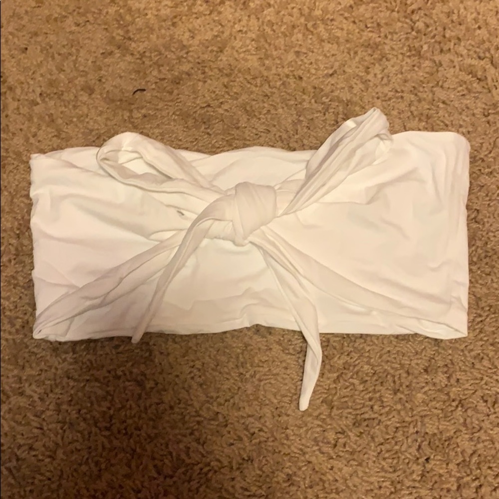 SOLD— 437 Swimwear White Leo Top